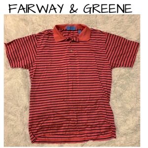 Pink and navy blue men golf shirt large fairway
